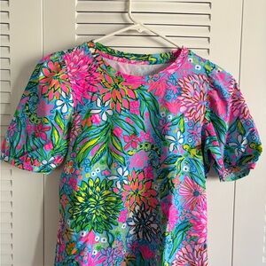 Lilly Pulitzer Pink and Green Floral Top